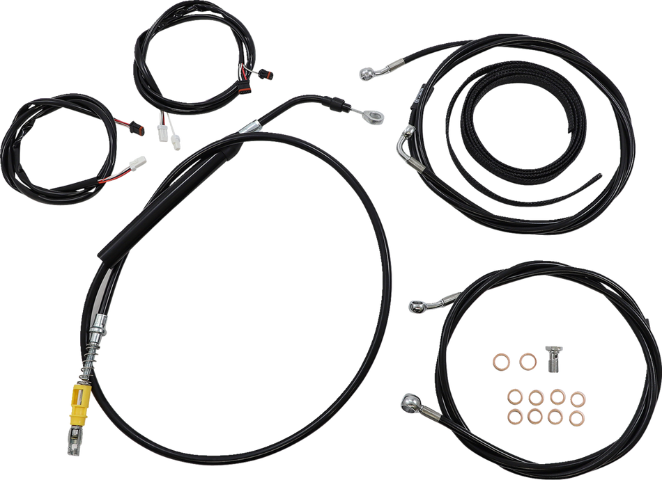 LA CHOPPERS Kit de cables - Manillar Ape Hanger de 12" - 14" - ABS - Negro LA-8056KT3-13B 