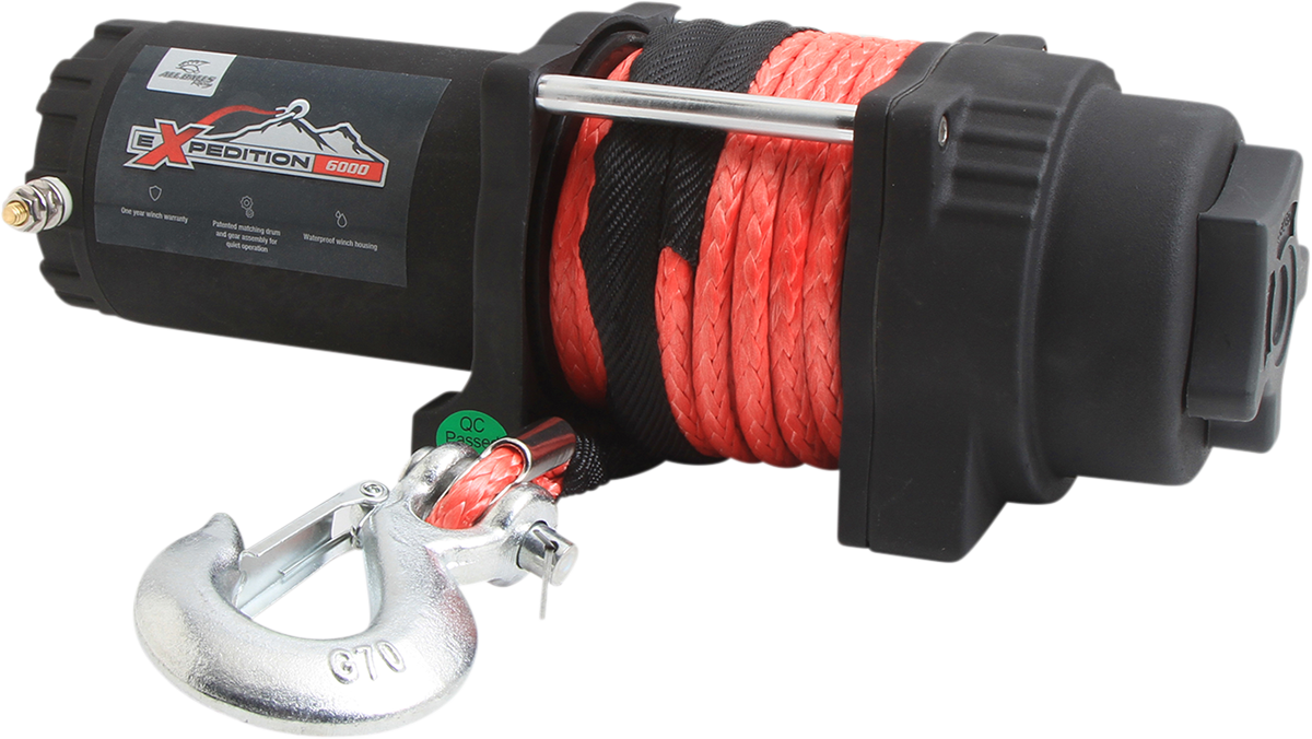 ALL BALLS Winch - 6000 LB - Synthetic Rope - 4 Bolt 431-01027