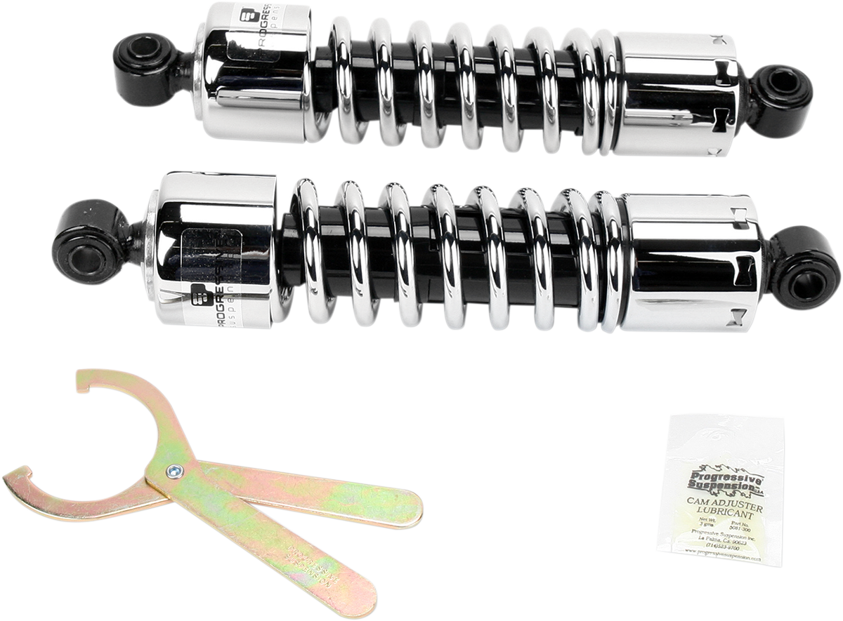 PROGRESSIVE SUSPENSION 412 Series Shock - 12.5" - Standard - Chrome - Dyna 412-4038C