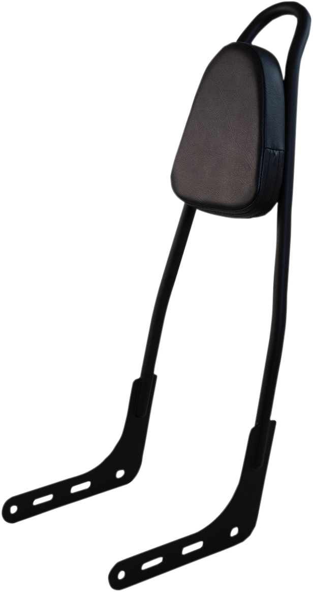 MOTHERWELL One-Piece Sissy Bar - Black - With Pad 156T-18-MB-WP