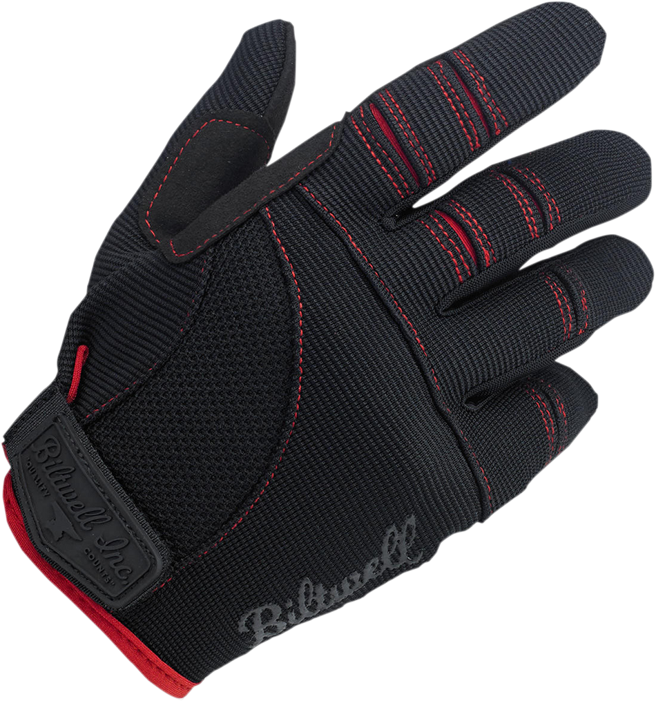 BILTWELL Moto Gloves - Black/Red - Small 1501-0108-002