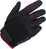 BILTWELL Motorradhandschuhe, Schwarz/Rot, Größe S, 1501-0108-002 