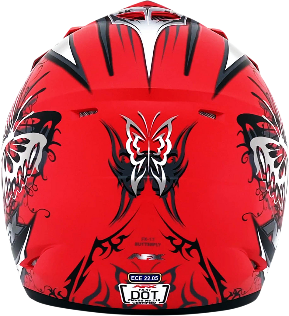 AFX FX-17Y Helmet - Butterfly - Matte Ferrari Red - Small 0111-1384