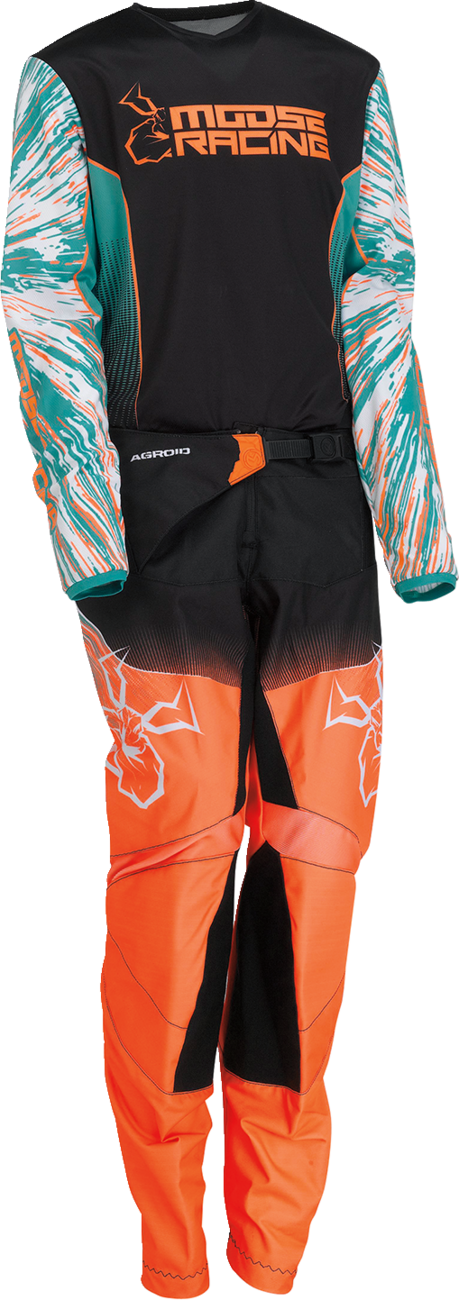 MOOSE RACING Youth Agroid Jersey - Teal/Orange/Black - Small 2912-2252