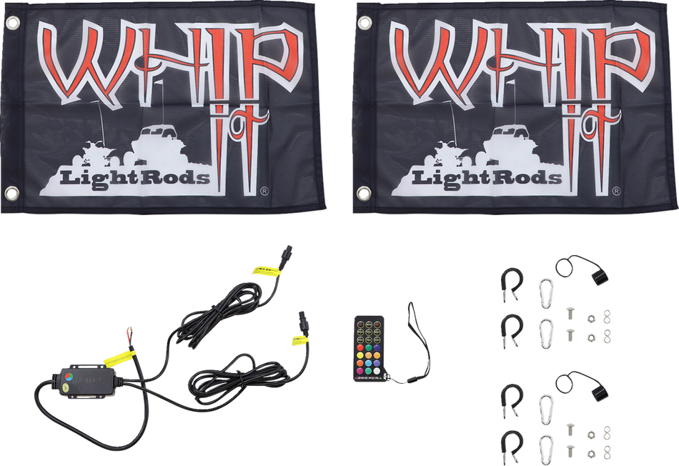 WHIPITLIGHTRODS 5' Light Rod Whip - Bluetooth - Pair - Black SB-RGBBT-152