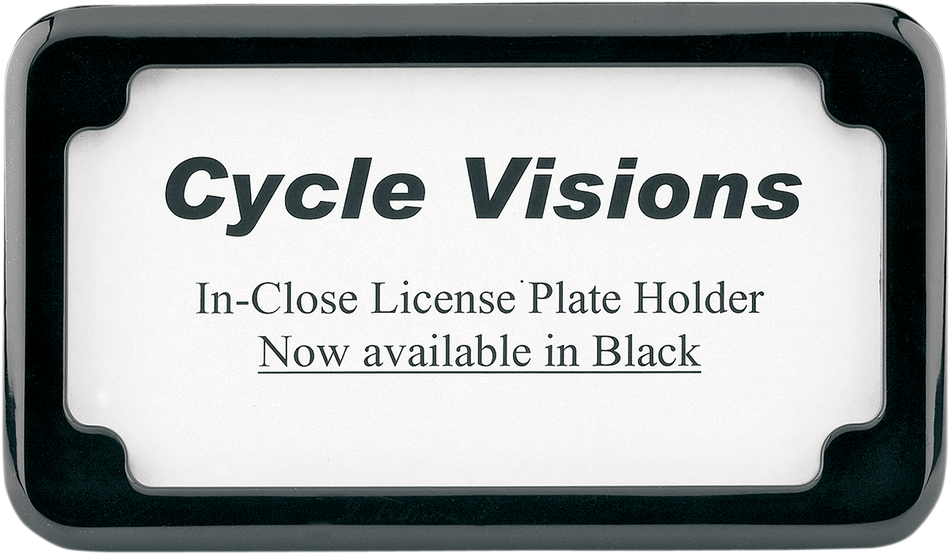 CYCLE VISIONS Beveled License Plate Frame - Black CV-4615B