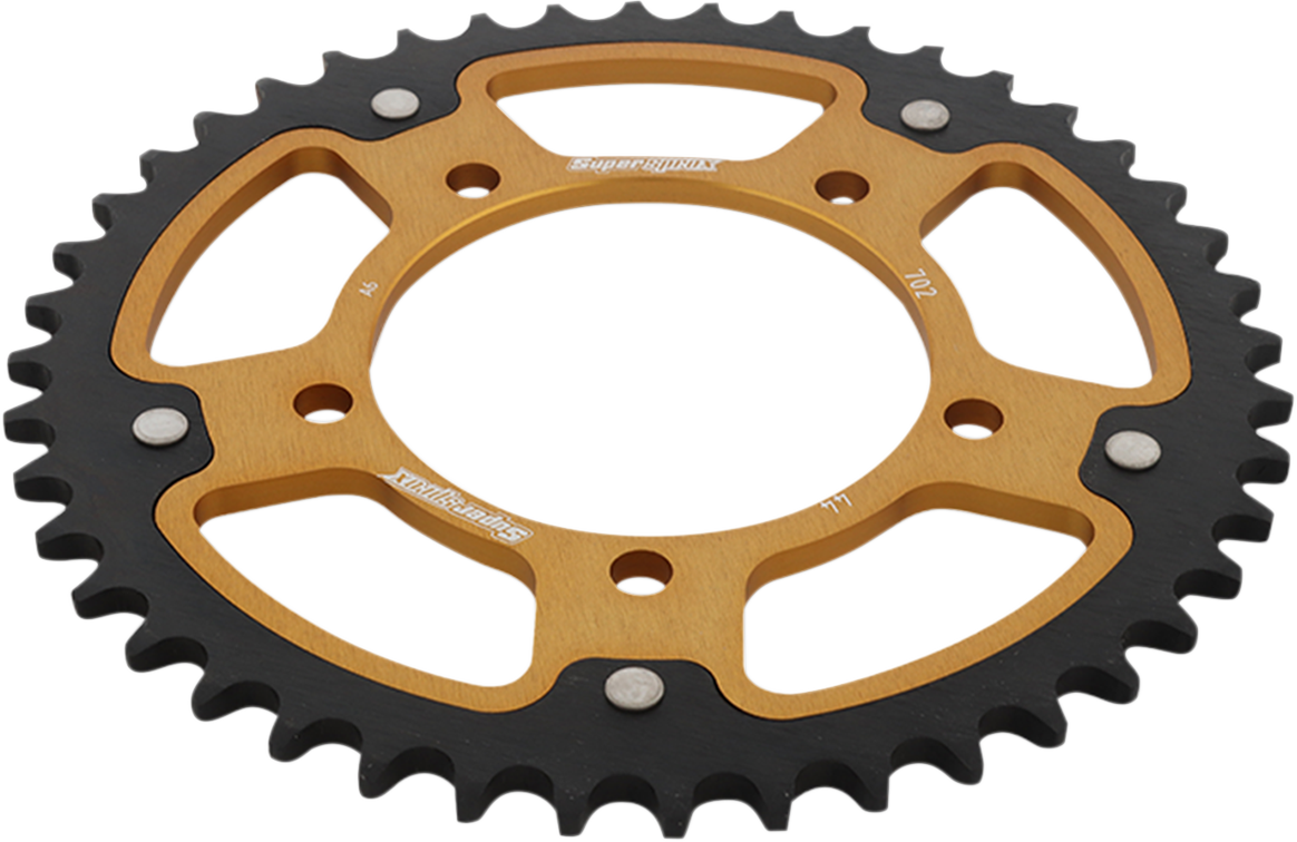 SUPERSPROX Stealth Rear Sprocket - 44 Tooth - Gold - Aprilia RST-702-44-GLD