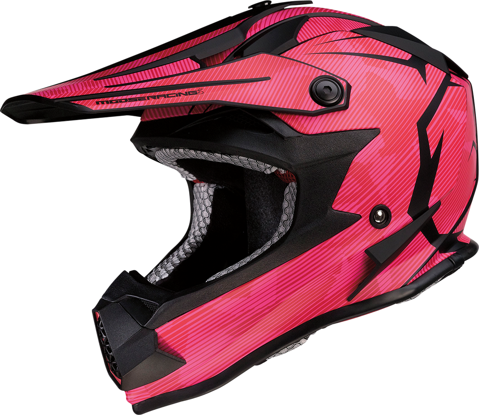 MOOSE RACING Youth F.I. Helmet - Agroid Camo - MIPS® - Pink/Red - Large 0111-1528