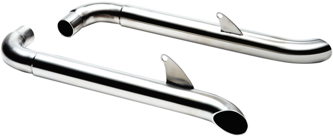 BRITISH CUSTOMS Drag Mufflers - Brushed BC902-057-BR