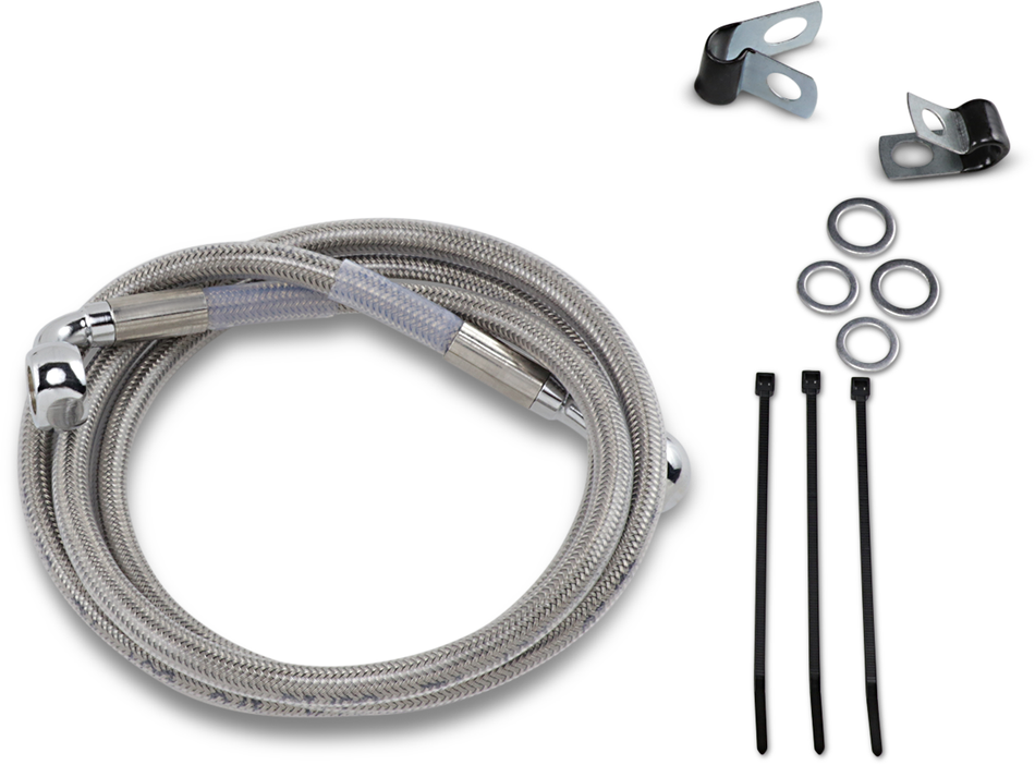 DRAG SPECIALTIES Brake Line - Front - +4" - Stainless Steel 640113-4