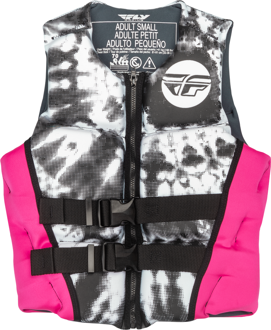 FLY RACING Wmn's Neoprene Flotation Vest Neon Pink/White/Black Lg 221-30422L