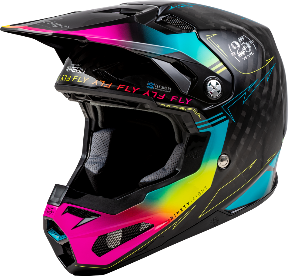 FLY RACING Formula S Carbon Legacy Helmet Black/Electric Blu/Fuschia 2x 73-44452X