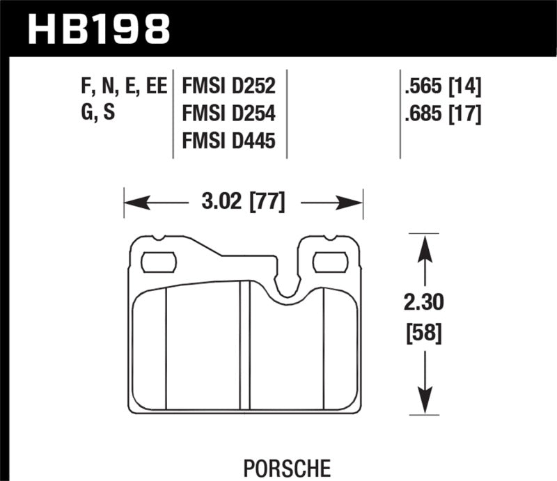 Hawk 77-88 Porsche 924 / 78-85 & 92-95 928 / 83-91 944 DTC-60 Rear Race Brake Pads KHB198G.685