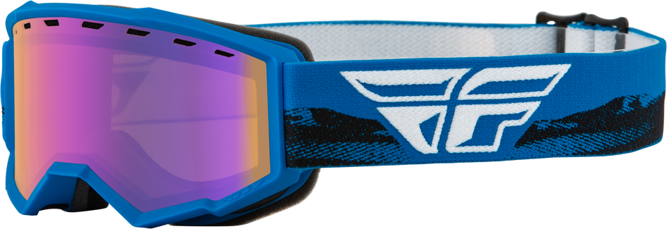 FLY RACING Youth Focus Snw Goggle Blu/Blk W/ Blue Mirror/Amber Lens 37-50161