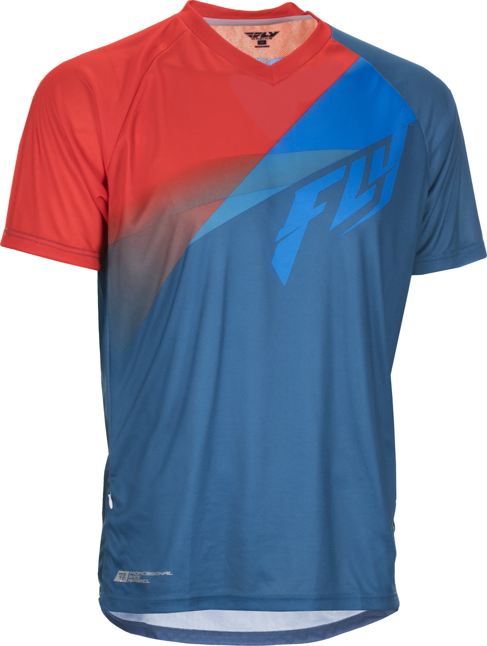 FLY RACING Super D Jersey Dark Teal/Cyan/Red Md 352-0782M