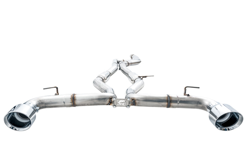 AWE Tuning 2020 Toyota Supra A90 Track Edition Exhaust - 5in Chrome Silver Tips 3015-32116