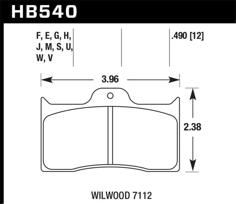 Hawk Wilwood DTC-60 Brake Pads KHB540G.490