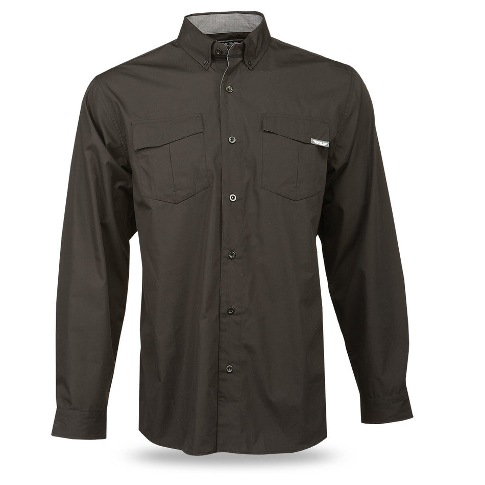 FLY RACING Button Up L/S Shirt Black S 352-6160S