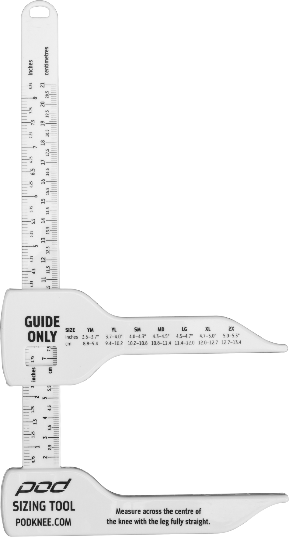 POD Knee Brace Sizing Tool (White) PP140-008-NS