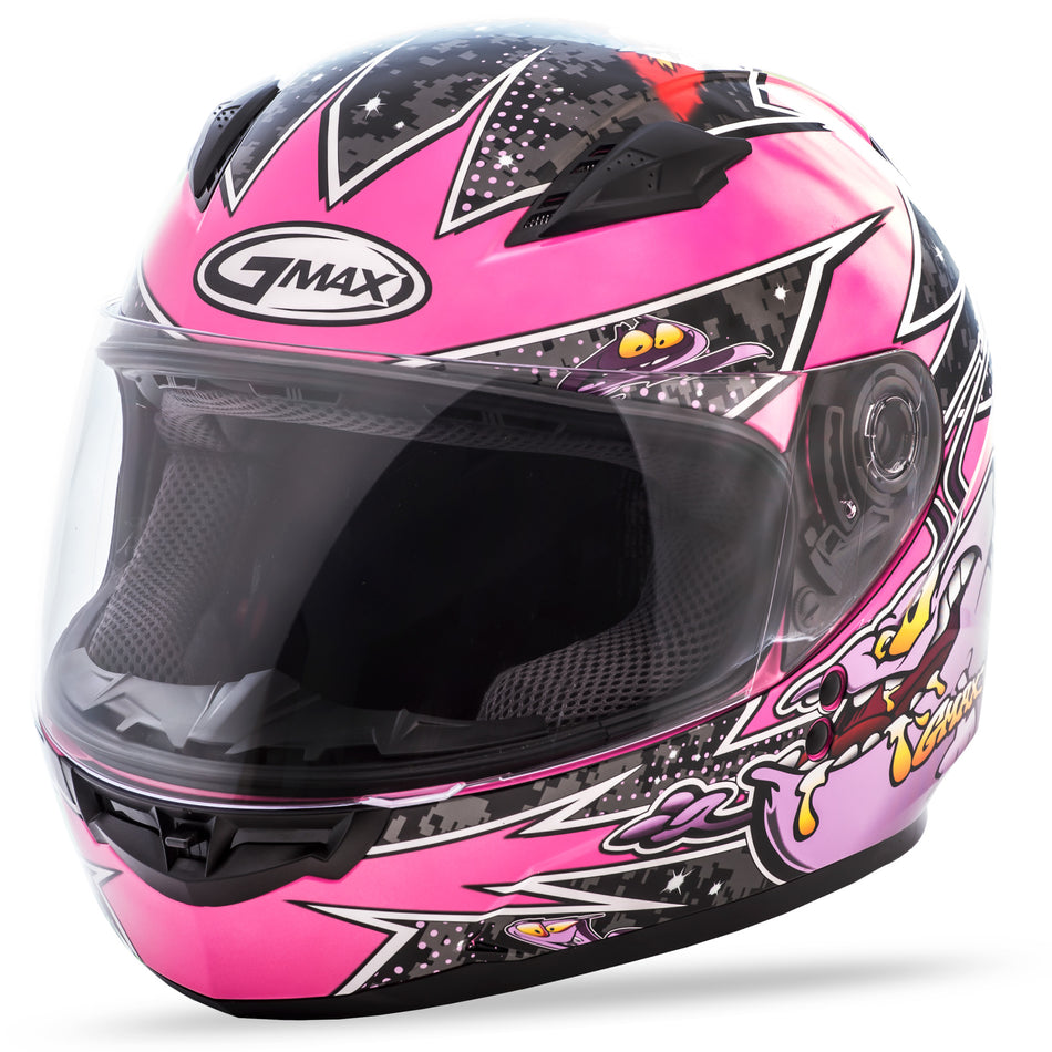 GMAX Youth Gm-49y Full-Face Alien Helmet Pink/Purple Yl G7496592 TC-22