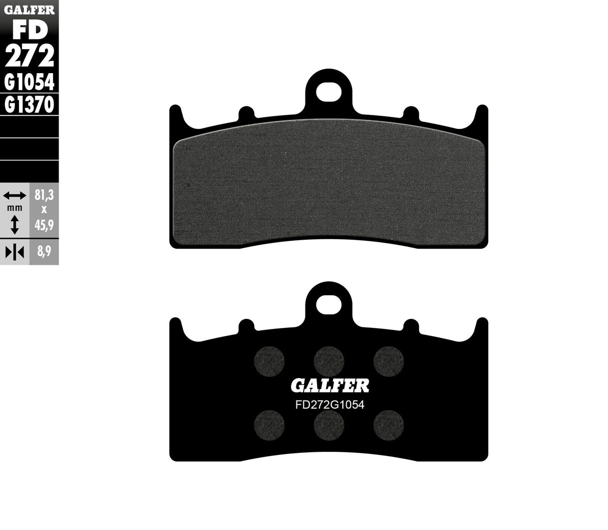 GALFER Brake Pads Semi Metallic Fd272g1054 FD272G1054