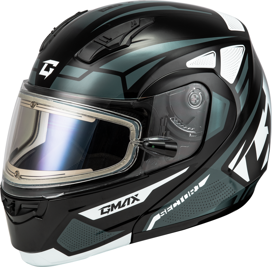 GMAX Md-04s Sector Snow Helmet W/ Electric Shield Blk/Silver Md M4043365