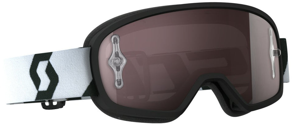SCOTT Buzz Pro Goggle Black/White W/Silver Chrome Lens 262602-1007269