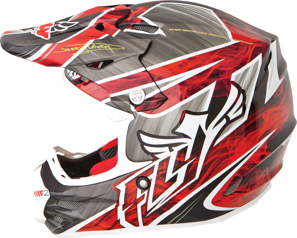 FLY RACING F2 Carbon Acetylene Helmet White/Red X 73-4152X
