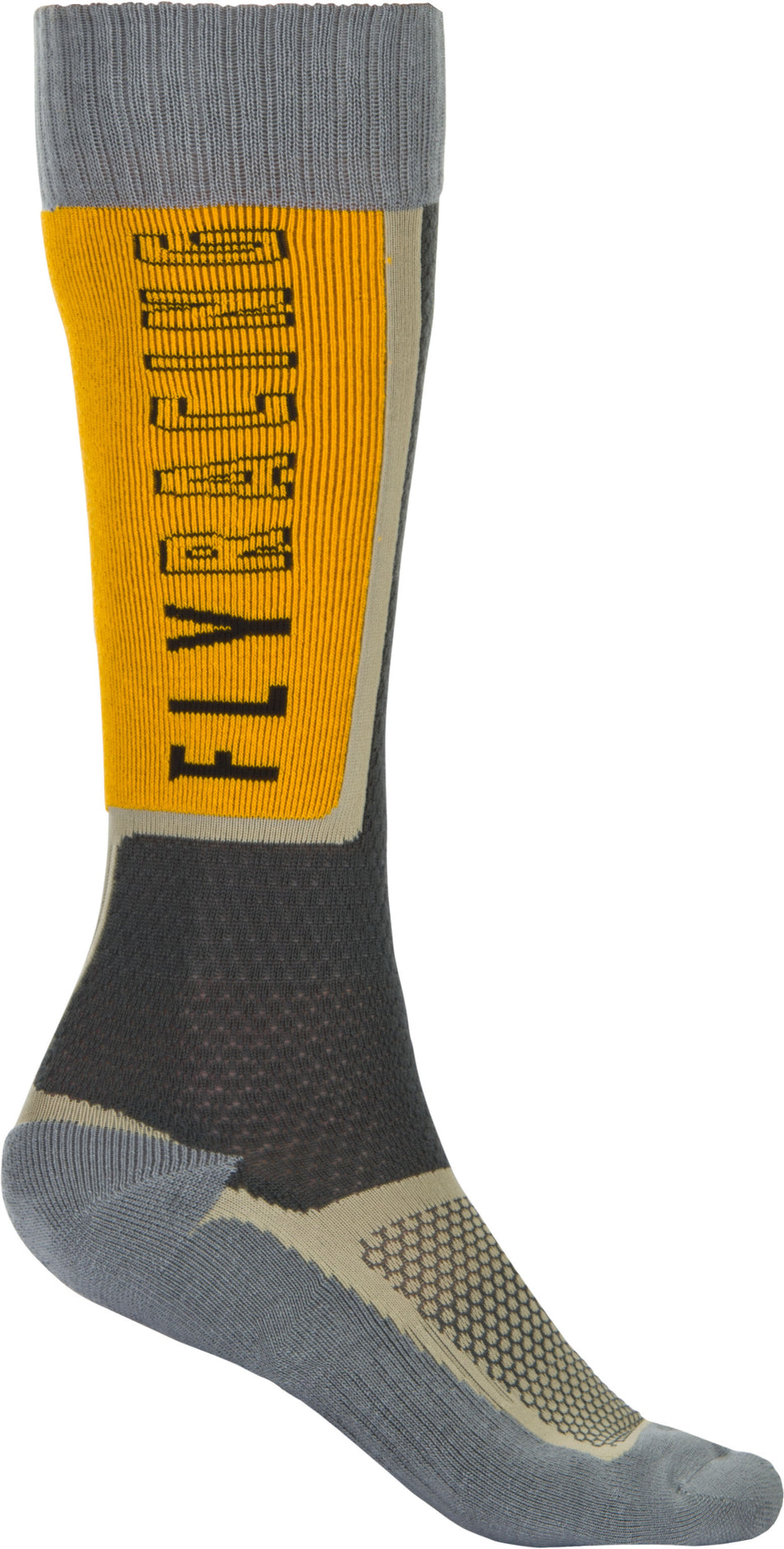 FLY RACING Mx Sock Thin Black/Grey/Mustard Sm/Md 350-0510S