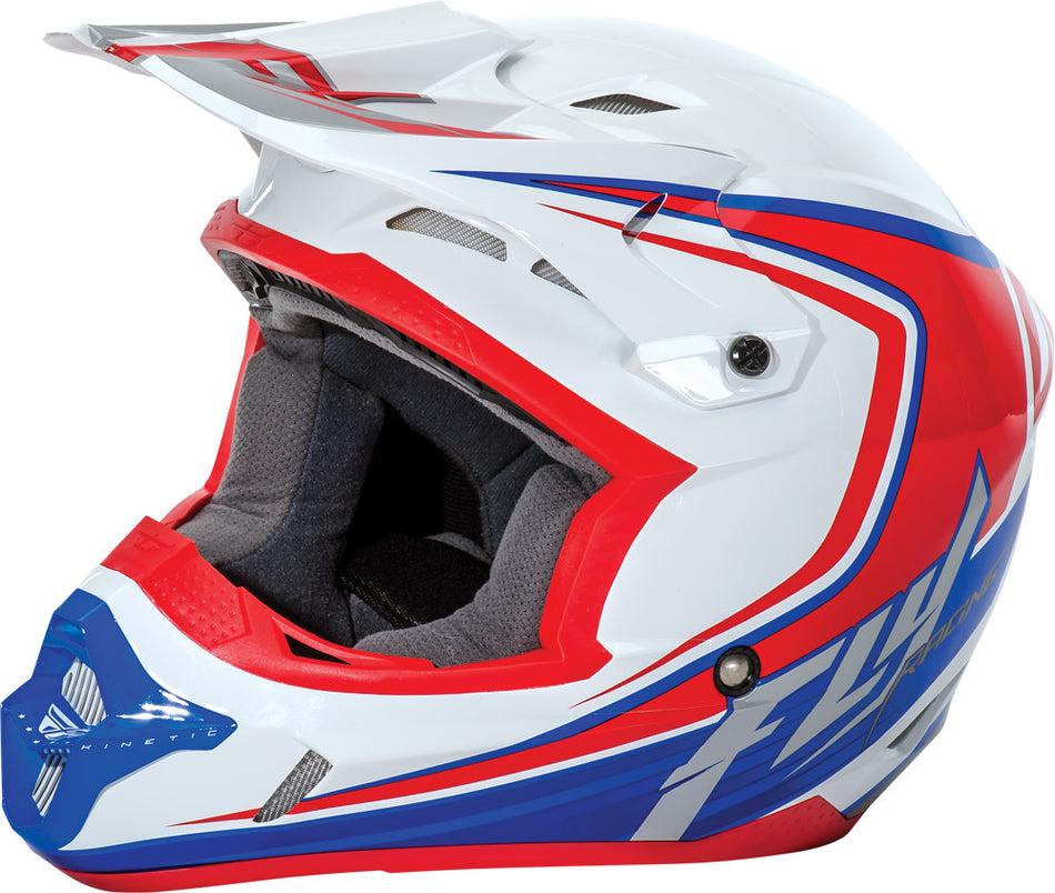 FLY RACING Kinetic Fullspeed Helmet White/Red/Blue Yl 73-3373YL