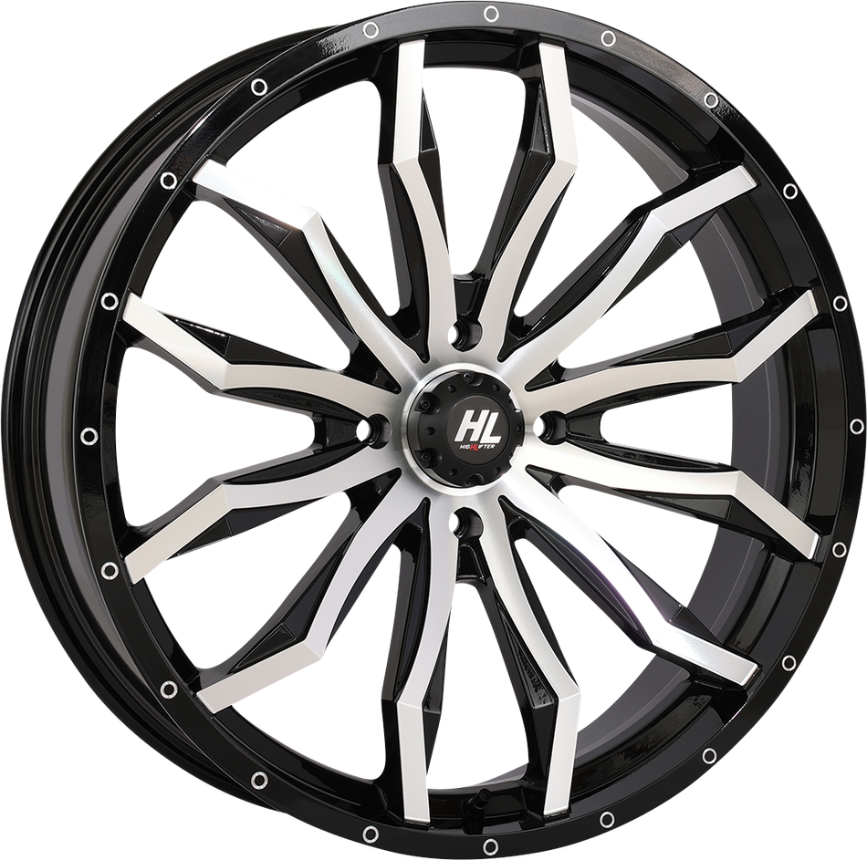 HIGH LIFTER Wheel - HL21 - Front/Rear - Gloss Black w/Machined - 22x7 - 5/4.5 - 4+3 (+10 mm) 22HL21-1145