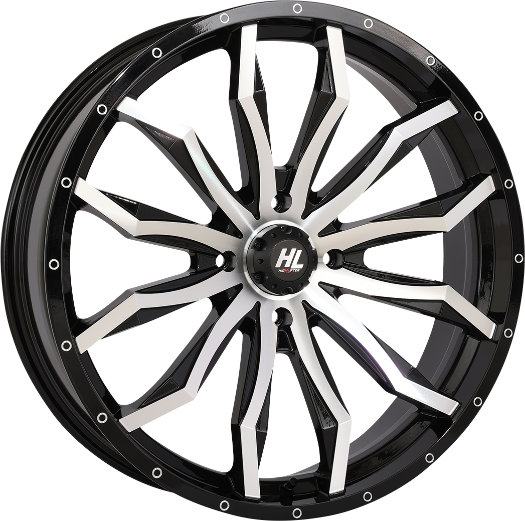 HIGH LIFTER Wheel - HL21 - Front/Rear - Gloss Black w/Machined - 22x7 - 5/4.5 - 4+3 (+10 mm) 22HL21-1145