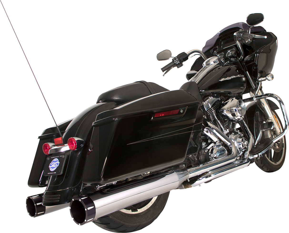 S&S CYCLE El Dorado Dual Exhaust System - Chrome - Black Tracer 550-0678B