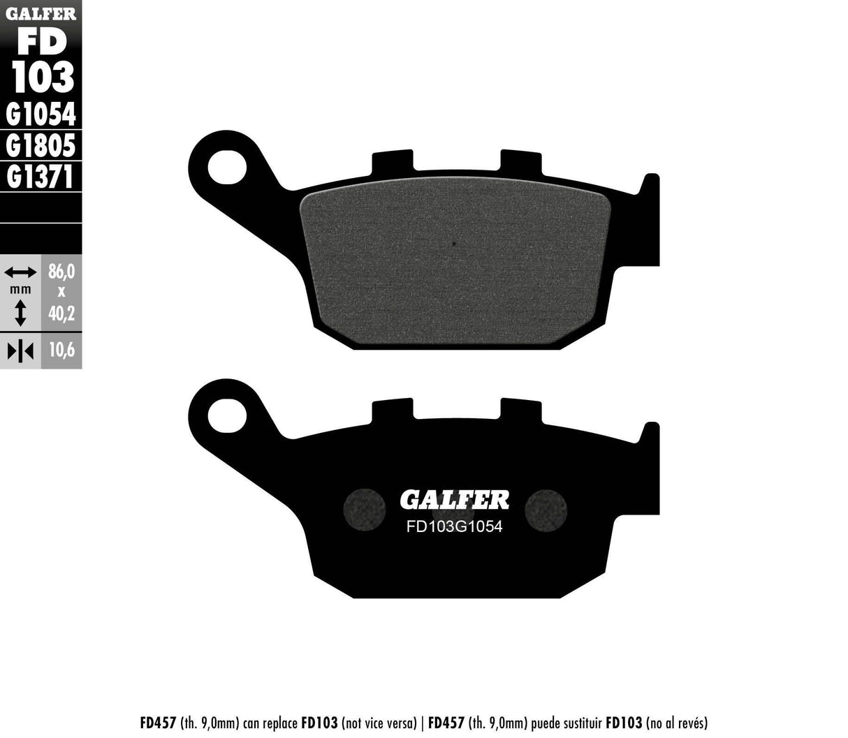 GALFER Brake Pads Semi Metallic Fd103g1054 FD103G1054