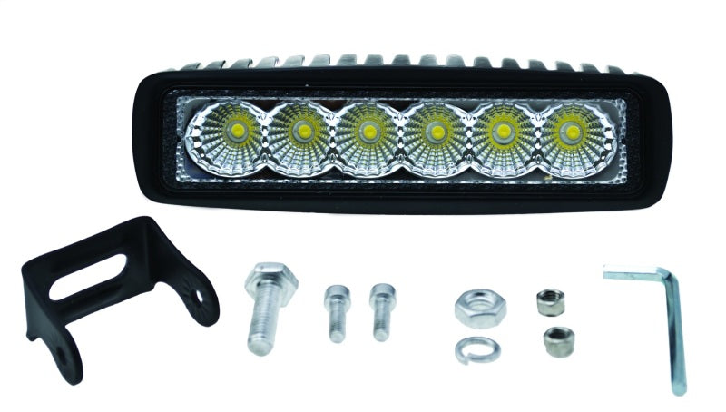 Hella Value Fit Mini 6in LED Light Bar - Flood Beam Pedestal LA357203001