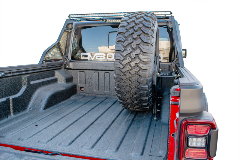 DV8 Offroad 2019+ Jeep Gladiator Universal Stand Up In-Bed Tire Carrier TCGL-02