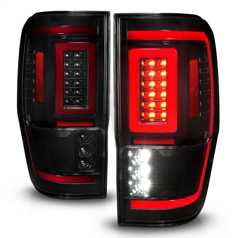 ANZO 19-22 Ford Ranger Full LED Taillights w/ Lightbar Sequential Signal Black Housing/Smoke Lens 311447