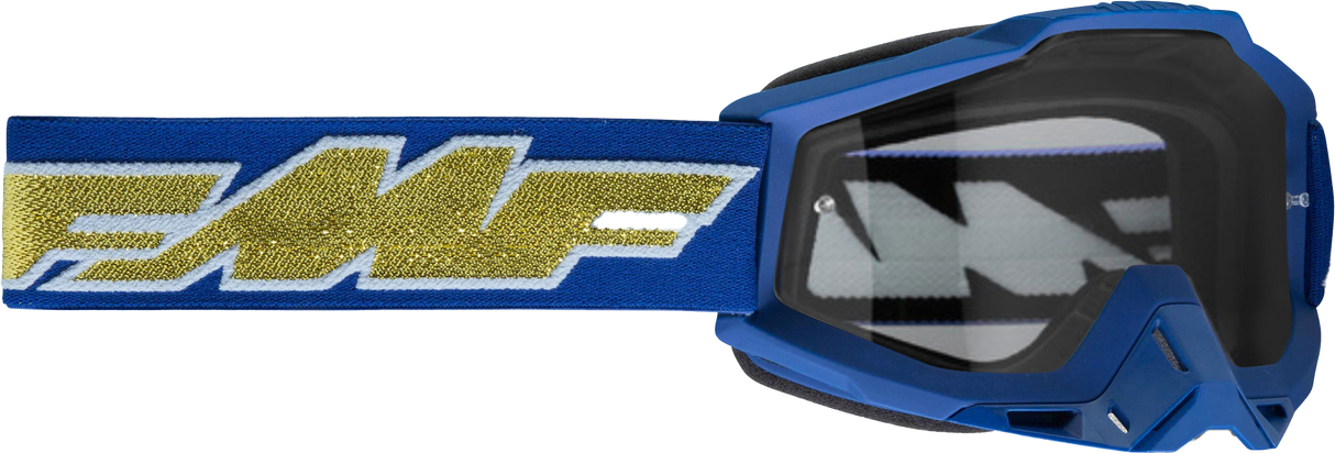 FMF VISION Powerbomb Goggle Rocket Deep Navy/Gold W/Clear Lens F-50036-00010