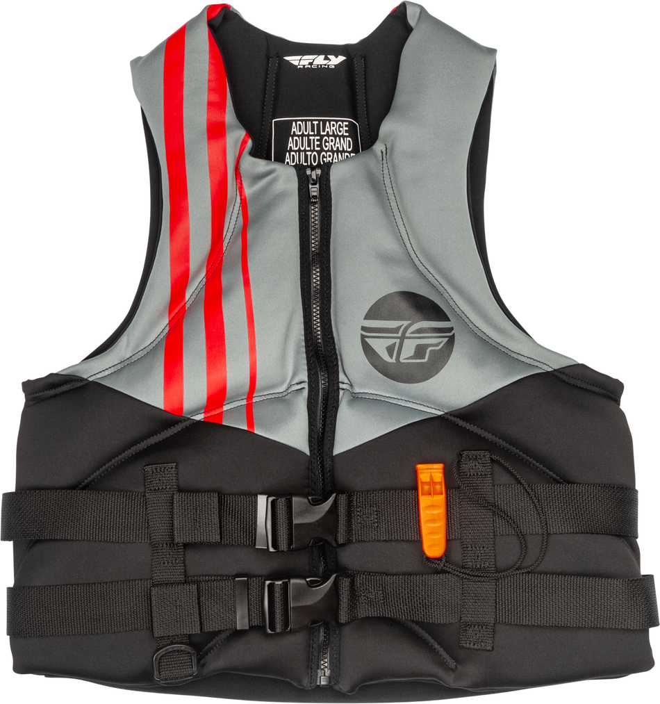 FLY RACING Neoprene Flotation Vest Black/Grey/Red Lg 221-30400L