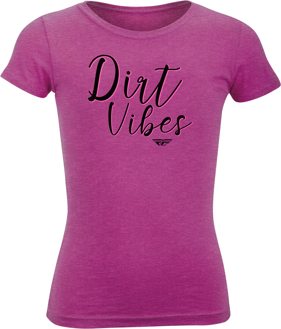 FLY RACING Girl's Fly Dirt Vibes Tee Raspberry Md 356-0520M