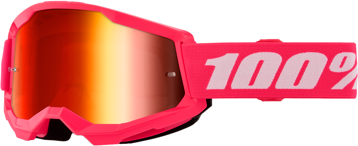 100% Strata 2 Goggle Pink Mirror Red Lens 50028-00017