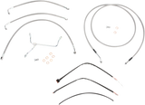 BURLY BRAND Handlebar Cable/Brake Line Kit - Complete - 13" Ape Hanger Handlebars - Stainless Steel B30-1117