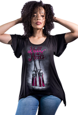 LETHAL THREAT Women's Hell on Heels T-Shirt - Black - Medium LA20528M