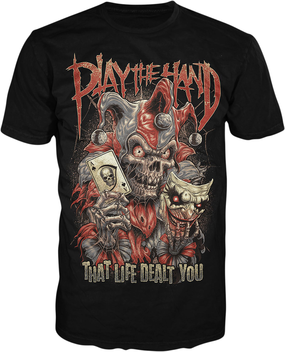 LETHAL THREAT Play the Hand T-Shirt - Black - XL LT20894XL