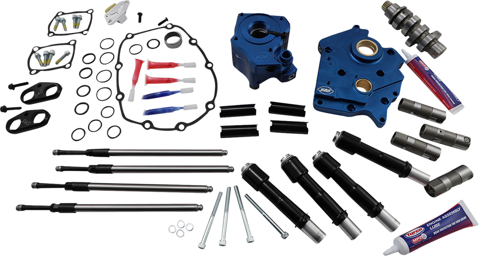 S&S CYCLE Cam Chest Kit with Plate M8 - Chain Drive - Water Cooled - 465 Cam - Black Pushrods 310-1007B