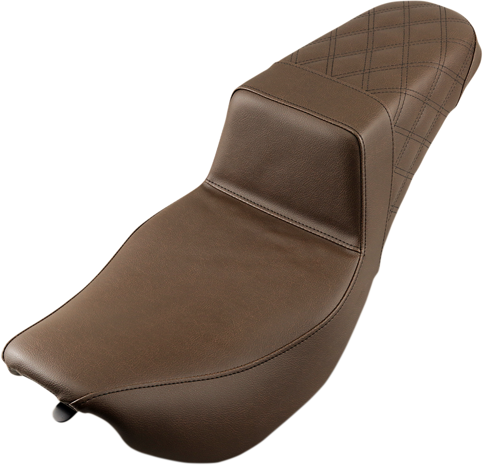SADDLEMEN Step-Up Seat - Rear Lattice Stitch - Brown 897-06-173BR