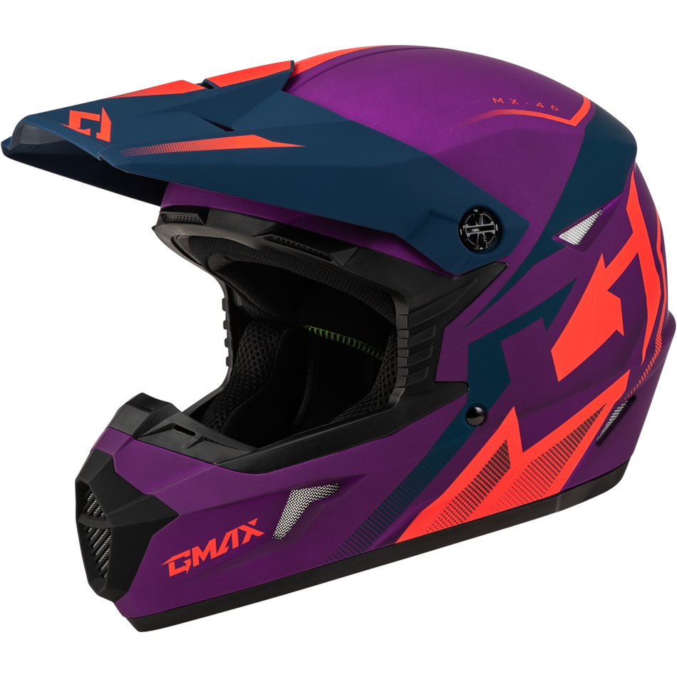 GMAX Mx-46 Compound Helmet Matte Purple/Coral/Blue Yl D3464932