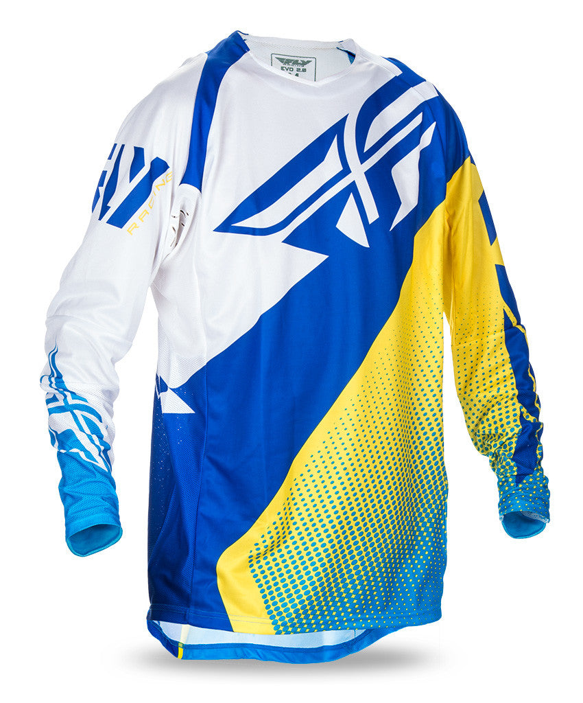 FLY RACING Evo Jersey Blue/Yellow/White Yx 370-221YX