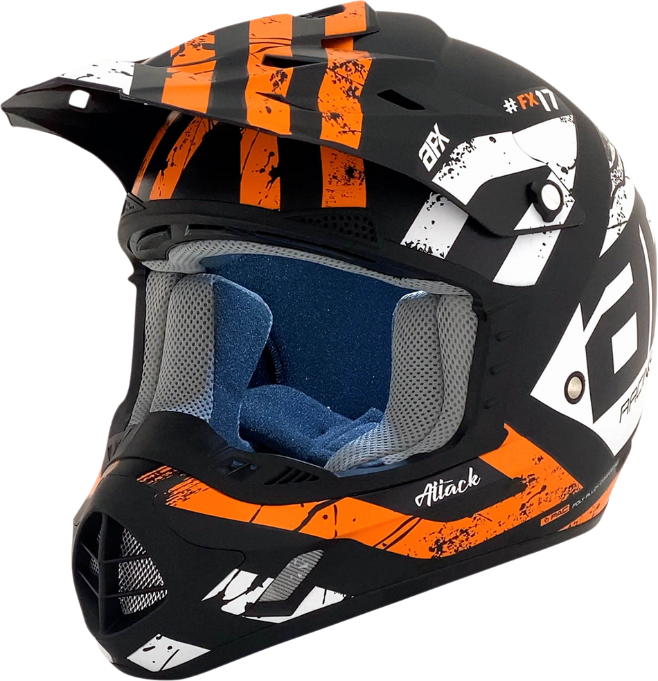 AFX FX-17 Helmet - Attack - Matte Black/Orange - Large 0110-7157