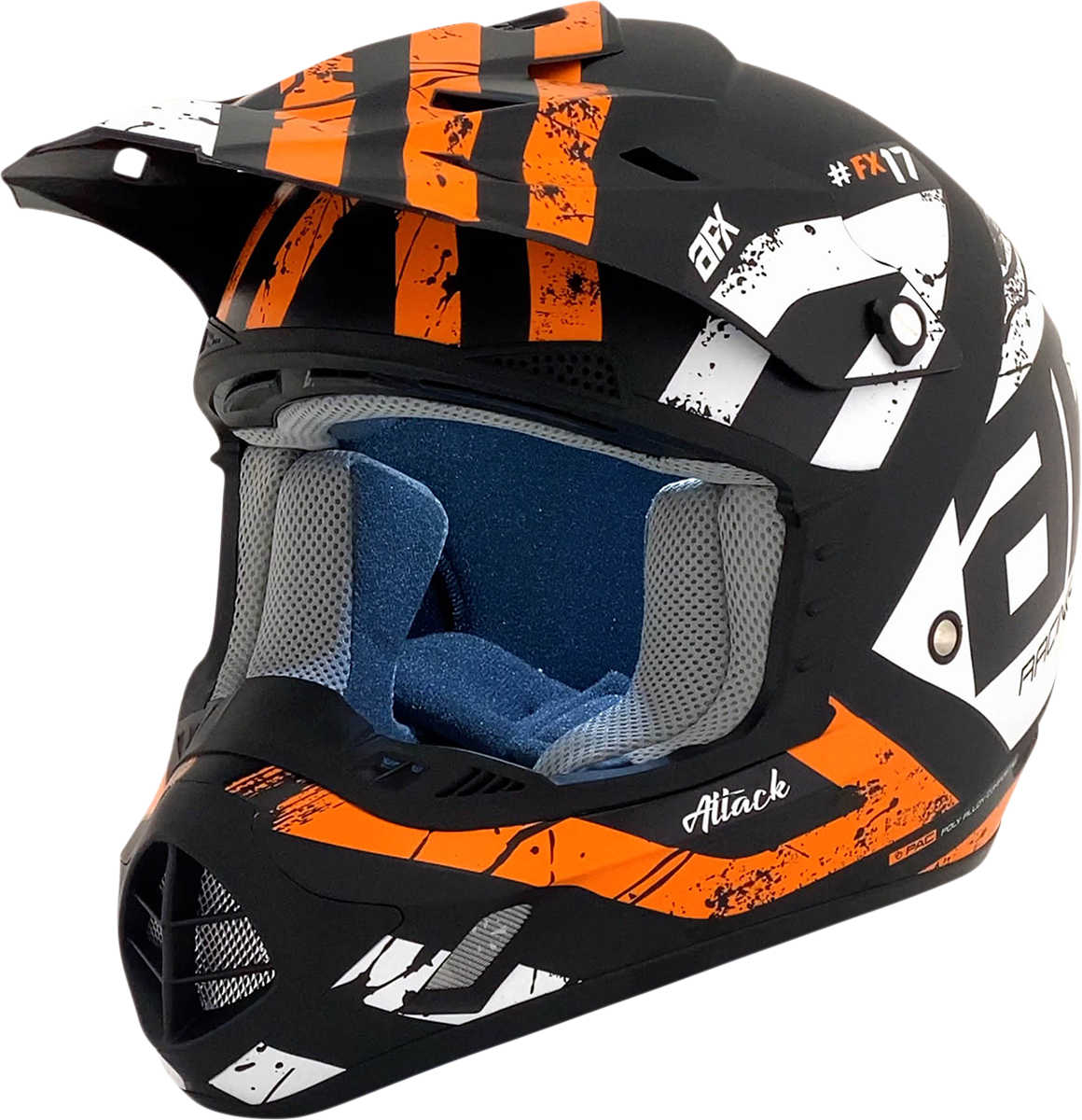 AFX FX-17 Helmet - Attack - Matte Black/Orange - XS 0110-7154